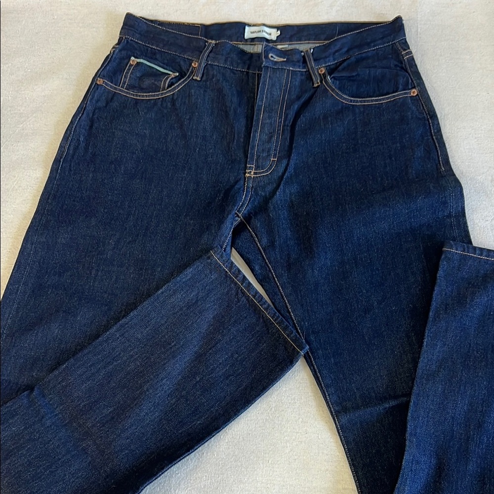 Taylor Stitch Selvedge Denim Straight Jeans with Rich Indigo Tone